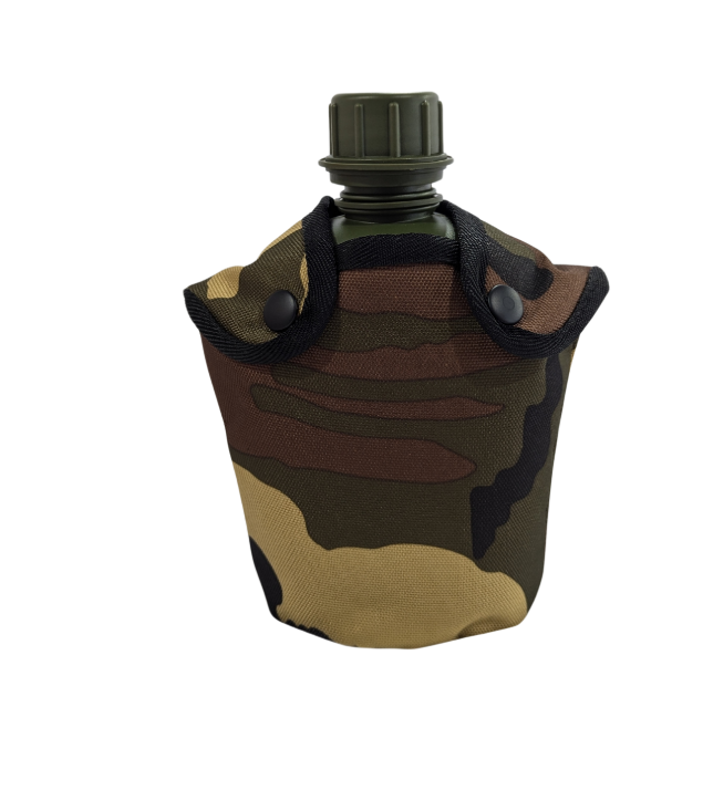 Canteen Bottle (Green) with Pouch - Brown Camo
