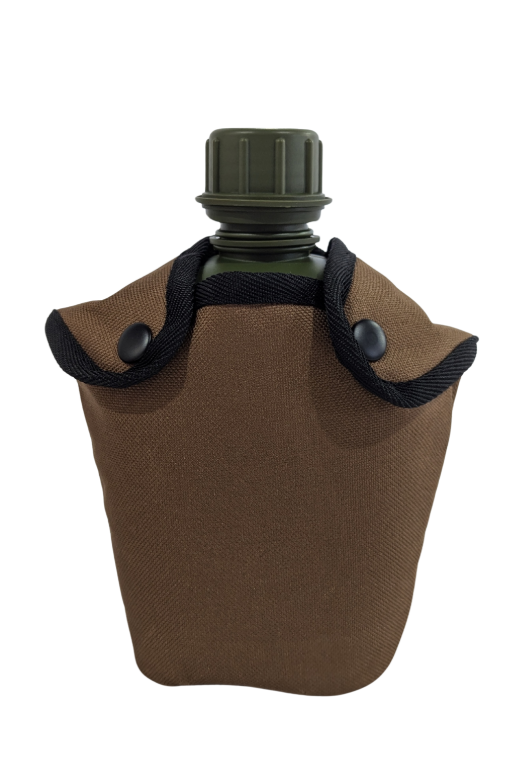 Canteen Bottle (Green) with Pouch - Brown