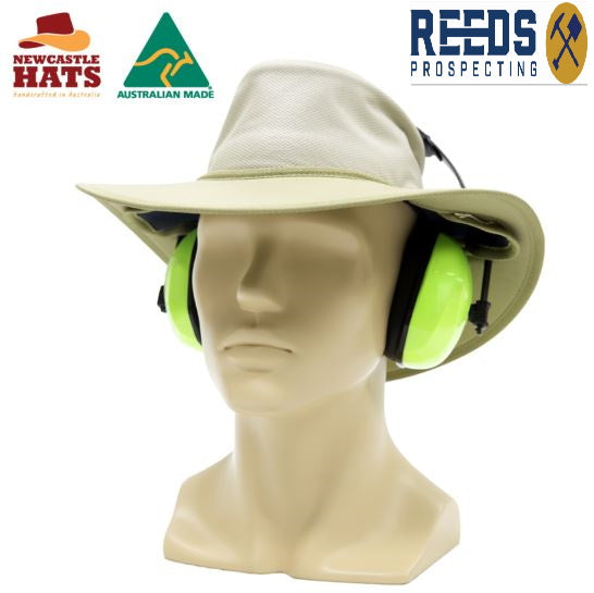 Earmuff Hat Micromesh Khaki Large 58-59cm