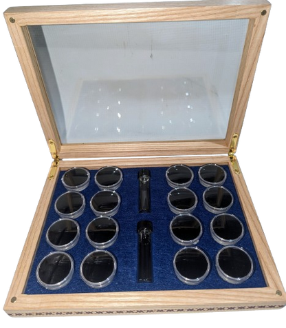 Sharon's Wooden Gold Display Box - 16 Pods 2 Vials