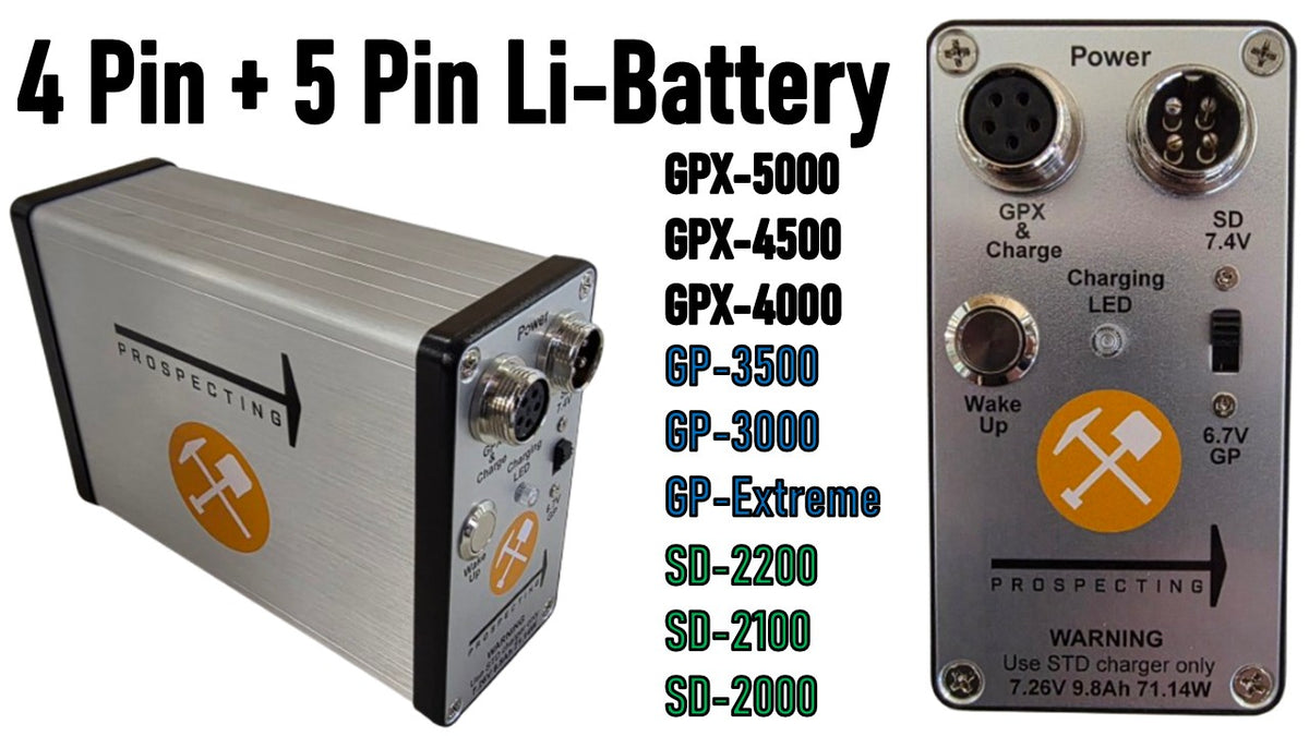 PROSPECTING 4pin/5pin Batt LI-ION - Minelab GPX GP SD series