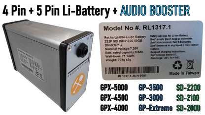 PROSPECTING 4pin/5pin Batt LI-ION - Minelab GPX GP SD series