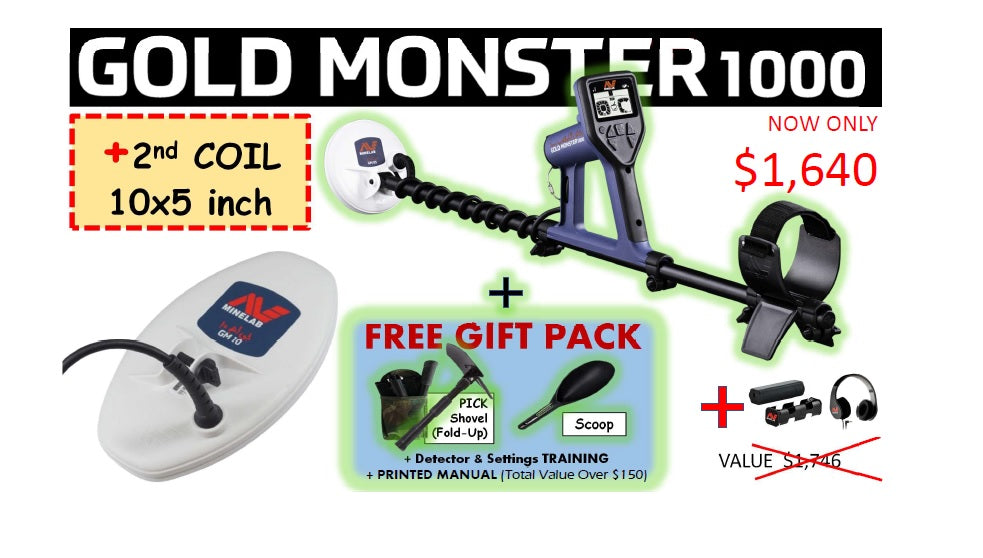 Minelab Gold Monster 1000 DUAL COIL Package