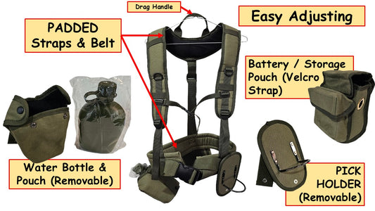 Heavy Duty Deluxe Harness with Padded Straps & Water Bottle