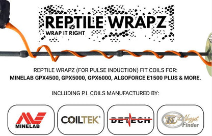 Pulse Induction Reptile Wrapz Cable Sleeve - Orange Lizard
